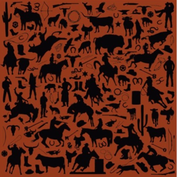 Accessories - JACQUARD WESTERN COWBOY SILHOUETTE SILK SCARF WILD RAG